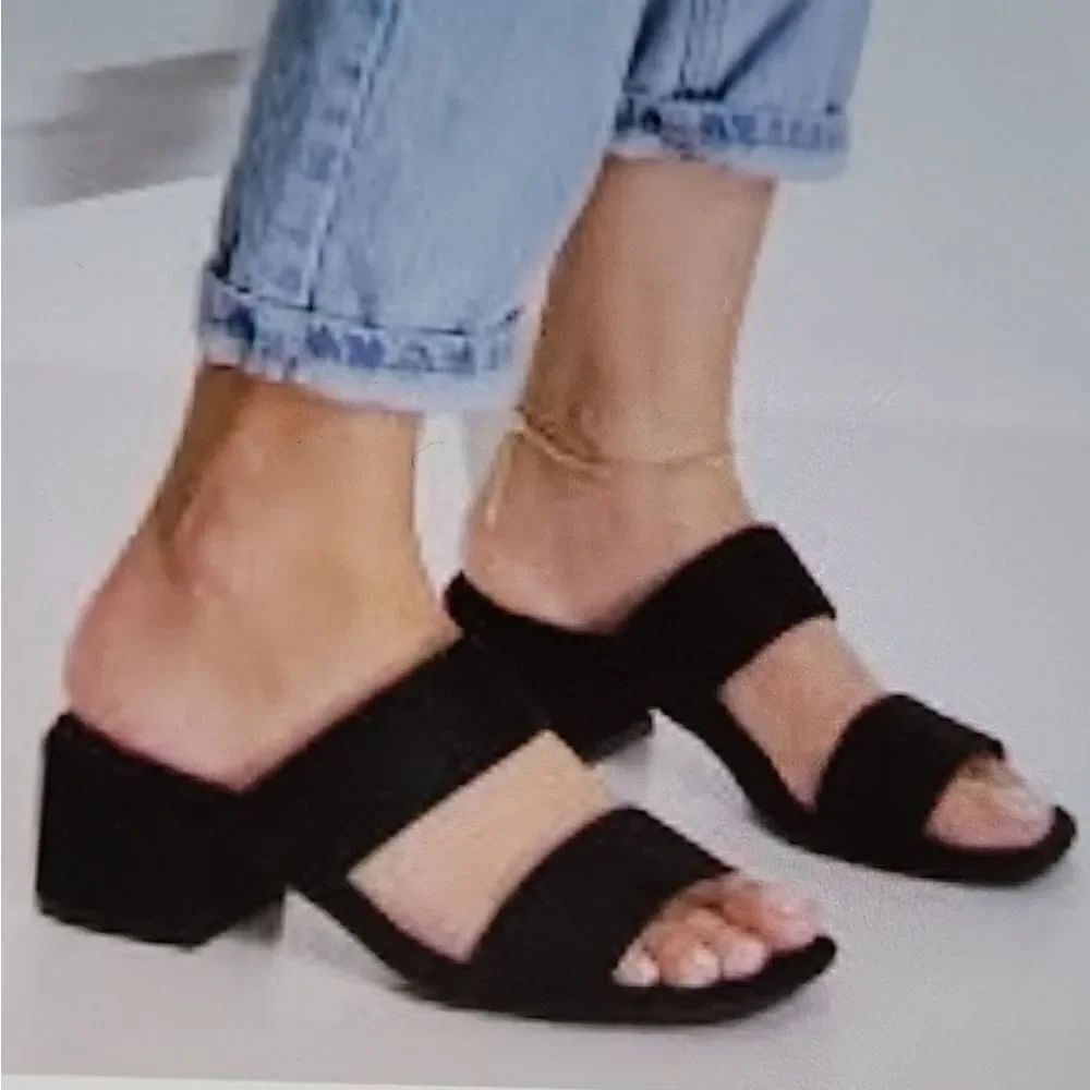 BRAND NEW NINA OPEN TOE BACKLESS TWO TRAPS WOMEN"S SANDAL
